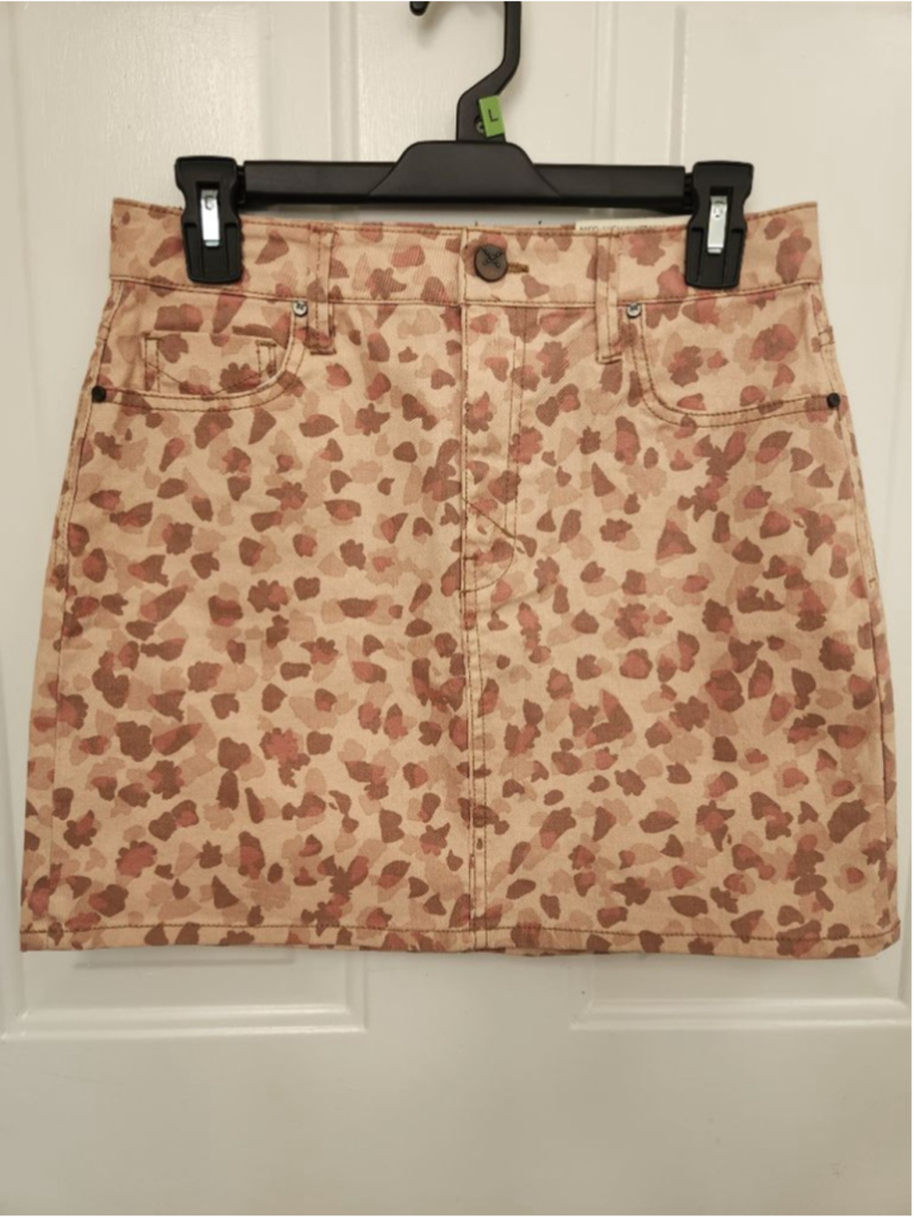 Unpublished Beige & Brown Camo High Waist Mini Skirt Size 27
